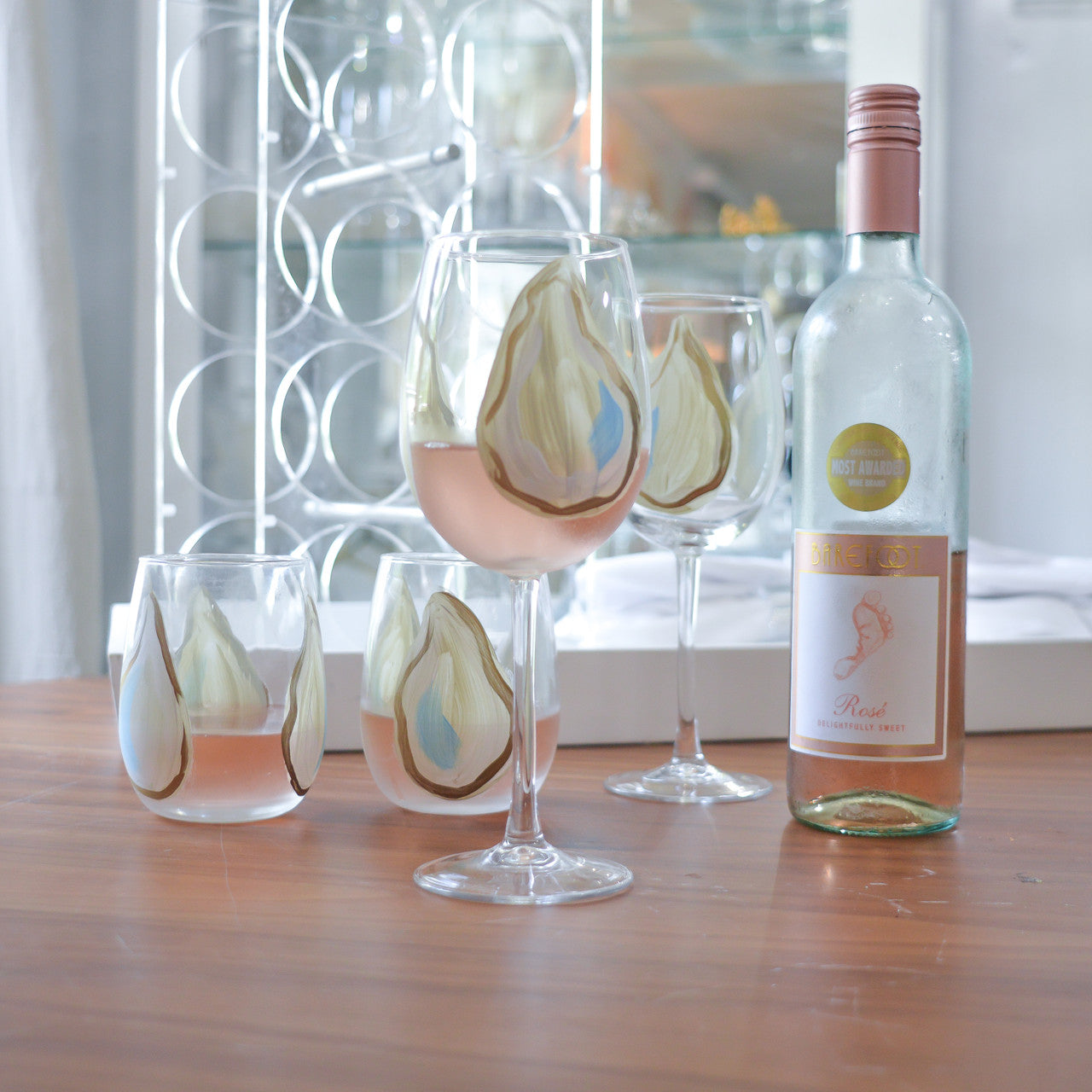Oyster Blu Wine Glass