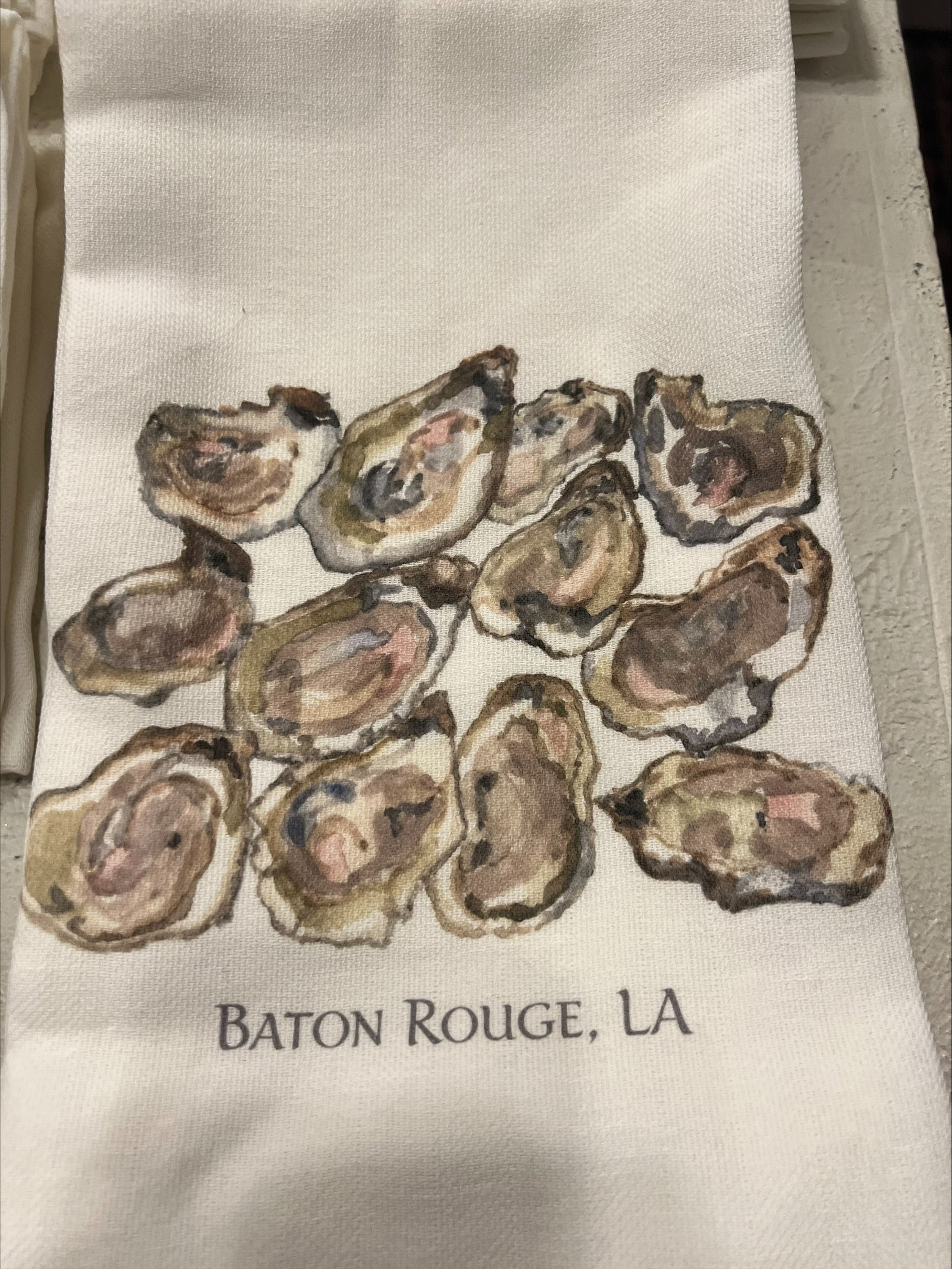 Baton Rouge Oyster Hand Towel LD Linens & Decor