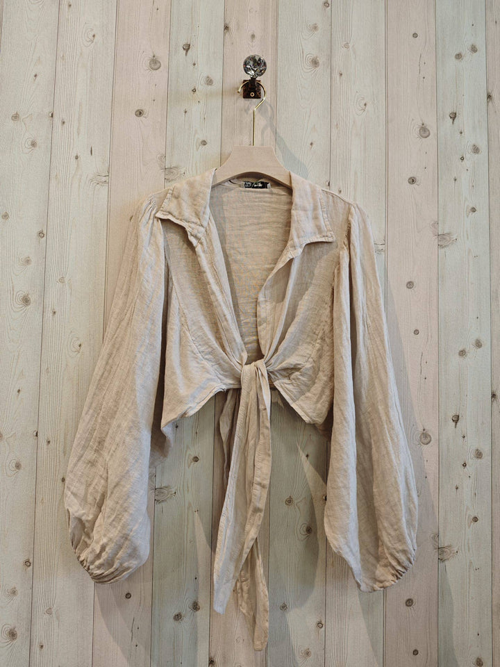 Crop Linen Tie Top