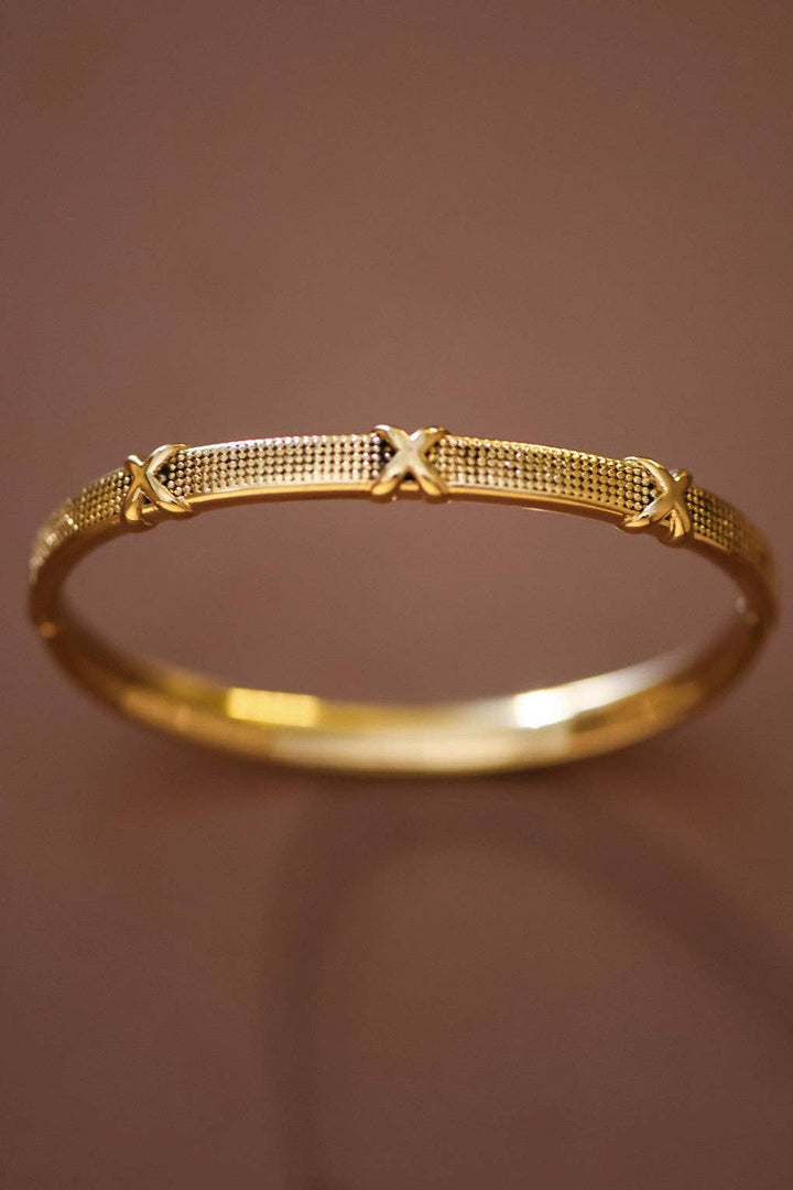 18K Gold X Bangle