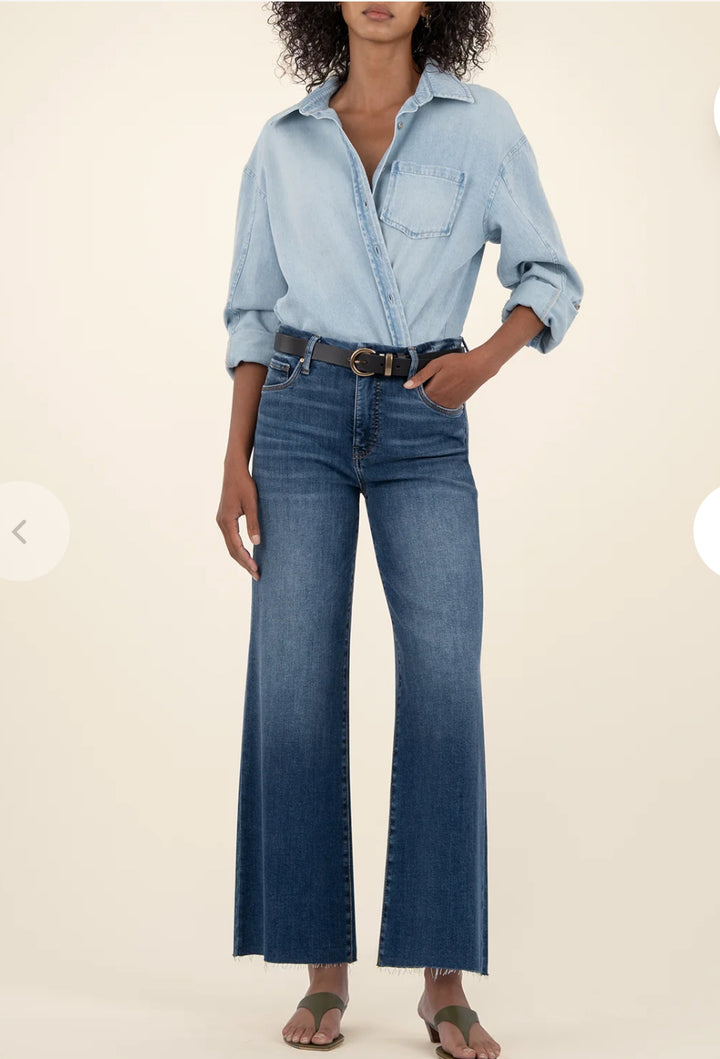 Meg High Rise Ankle Flare Wide Leg