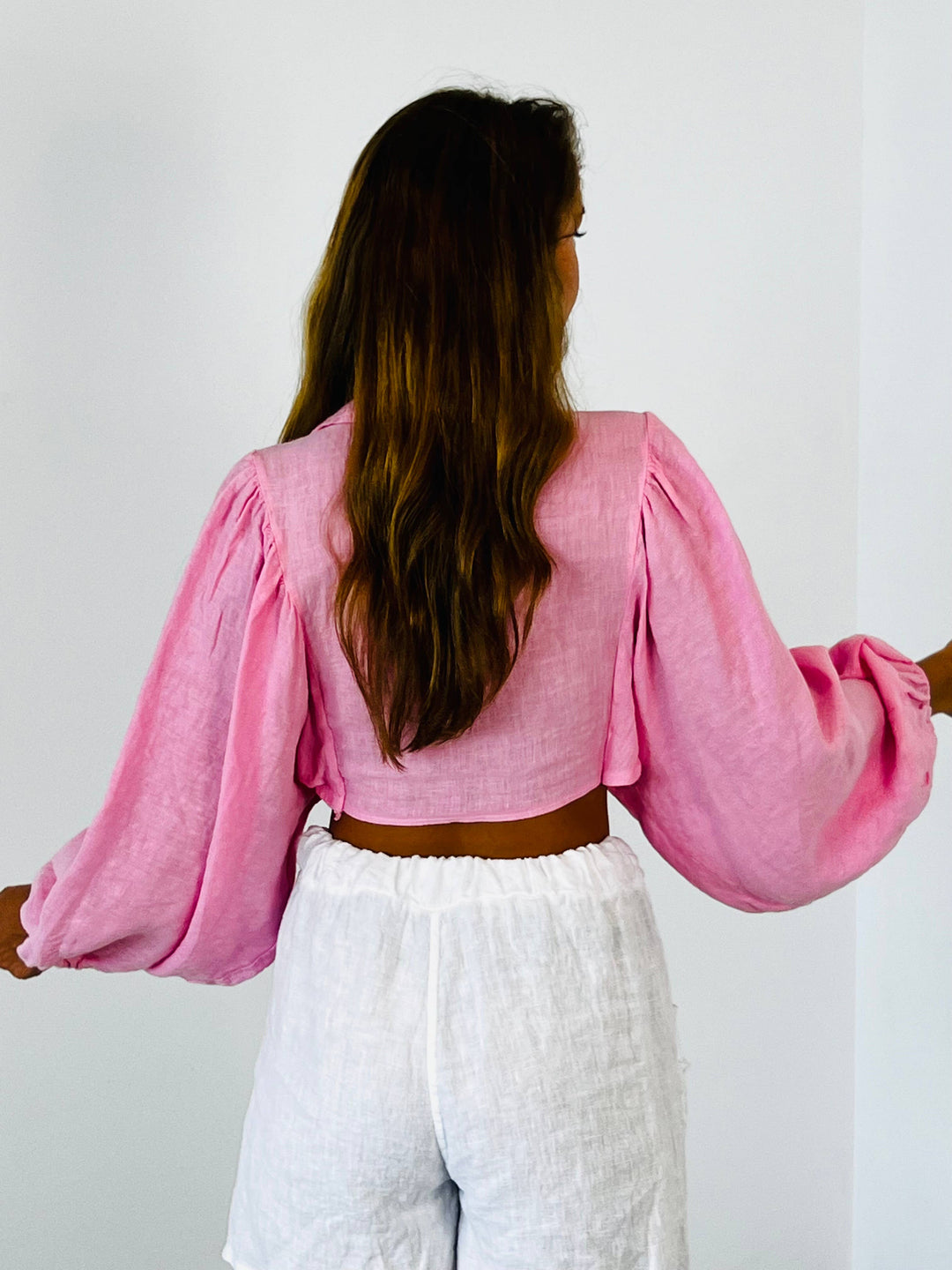 Crop Linen Tie Top