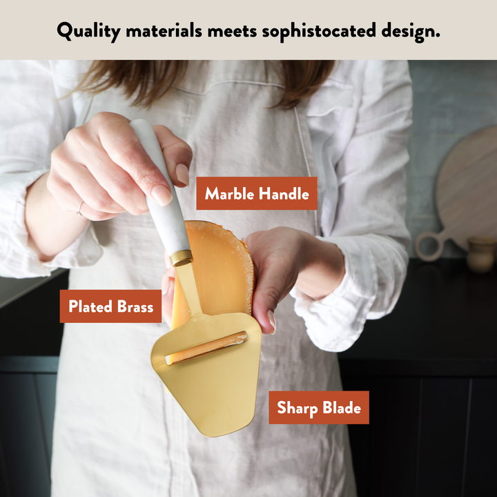 White Marble Handheld Cheese Slicer, Cheese Plane