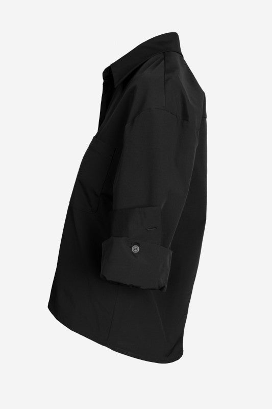 Rolled Sleeve Button Up Top