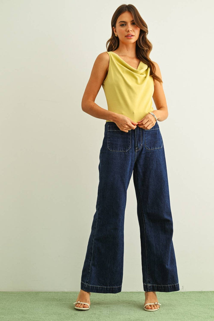 COWL BACK DETAIL TOP