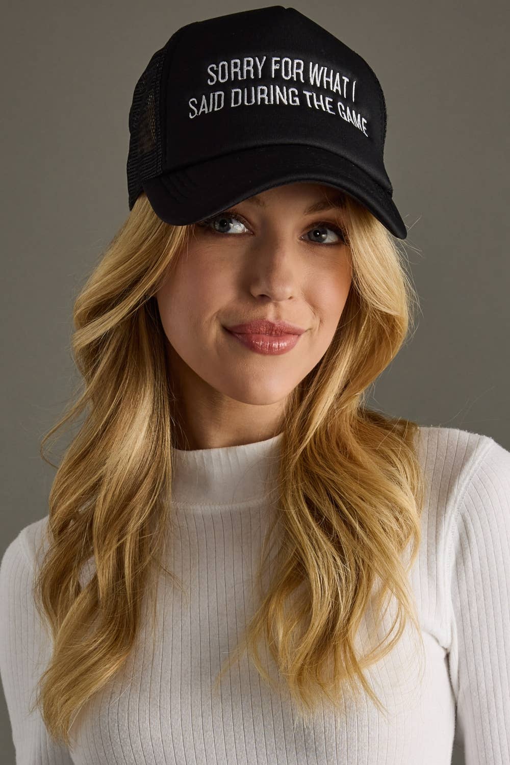 Sorry For What I Said During The Game Trucker Hat