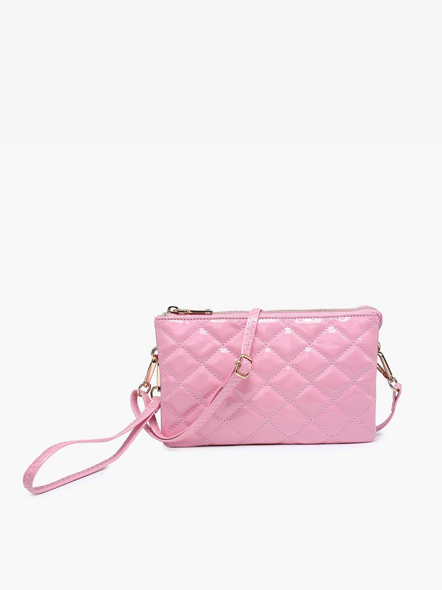 Riley High Gloss Quilted 3 Compartment Crossbody