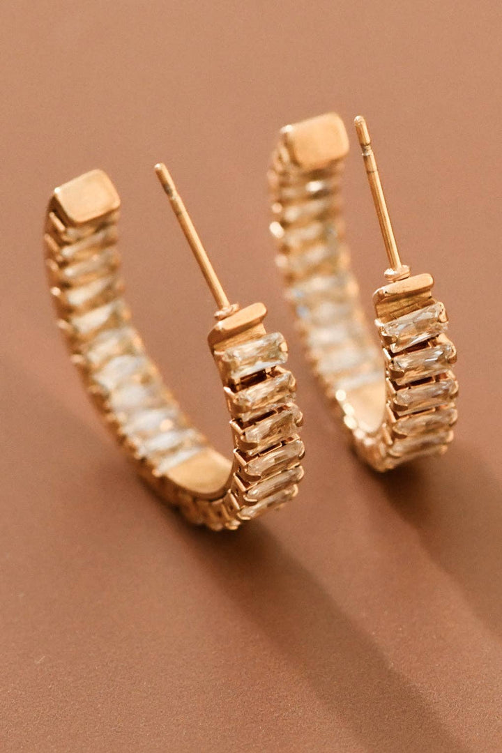 Rhinestone Hoop Earring