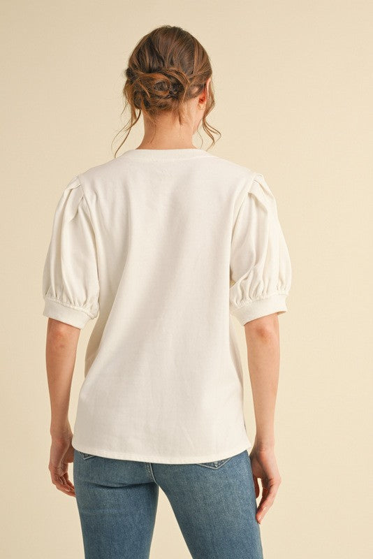 Cotton V Neck Top
