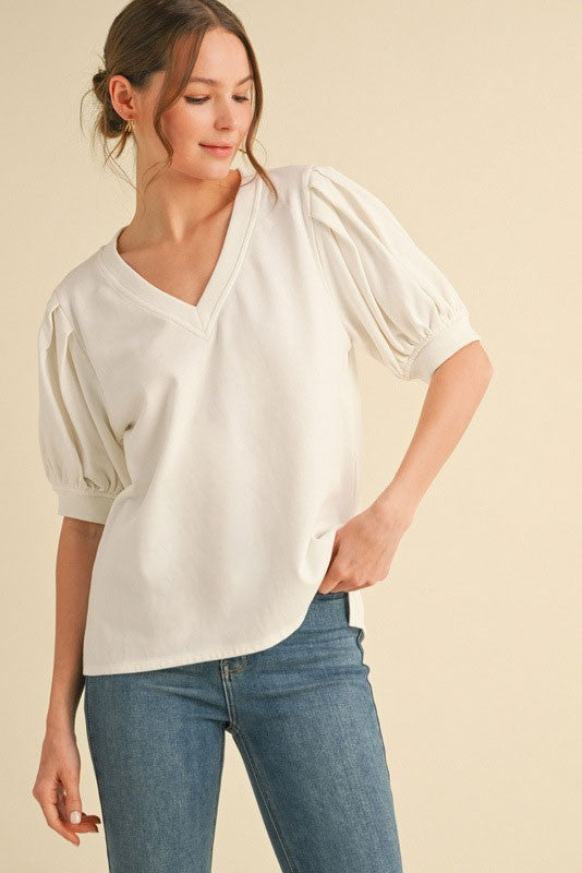 Cotton V Neck Top