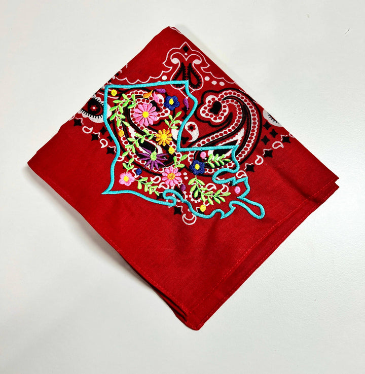 Louisiana Floral Embroidered Bandana
