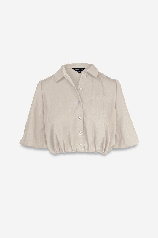 Crop Button Up Top