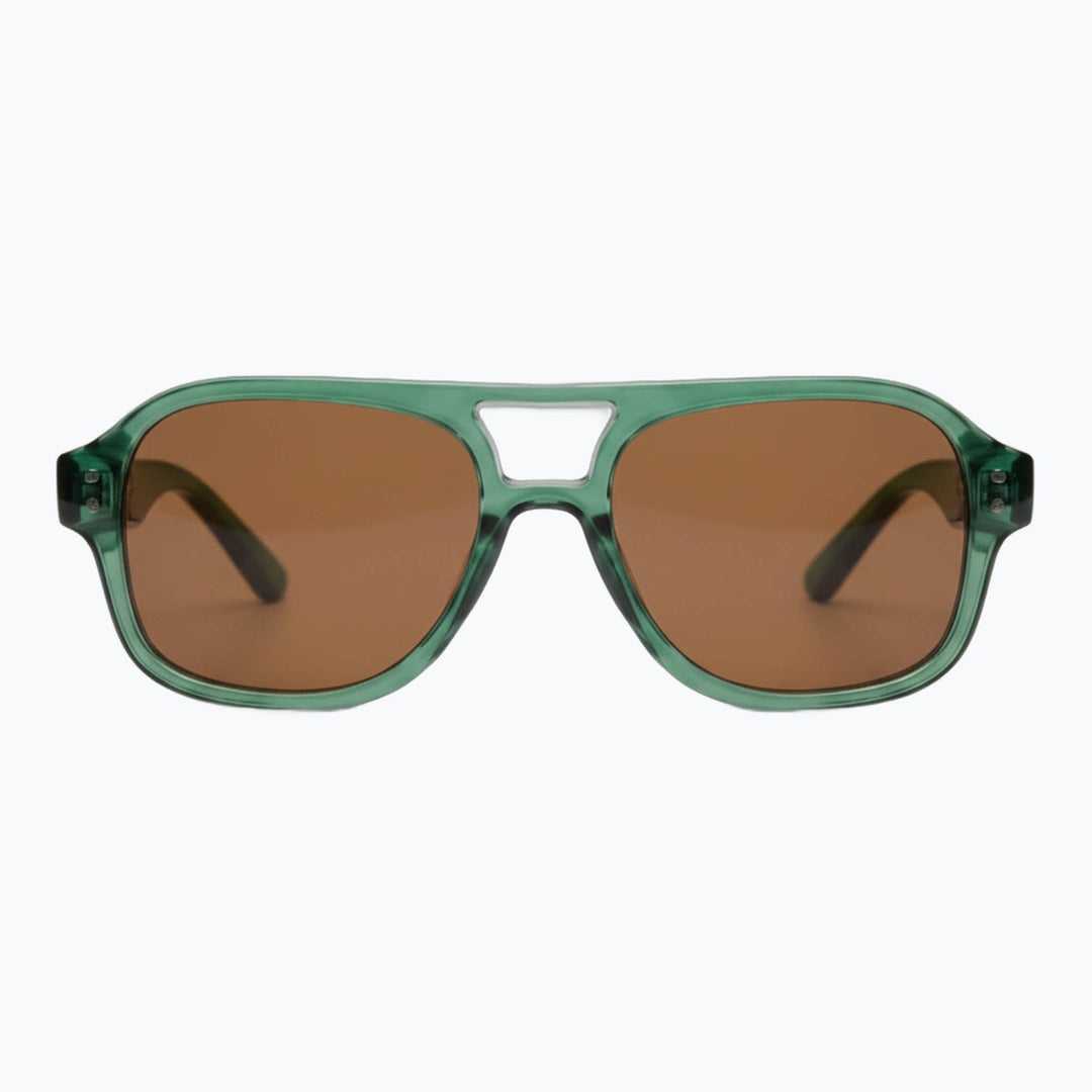 Captain - Vintage Polarized Tinted Lens Aviator Sunglasses