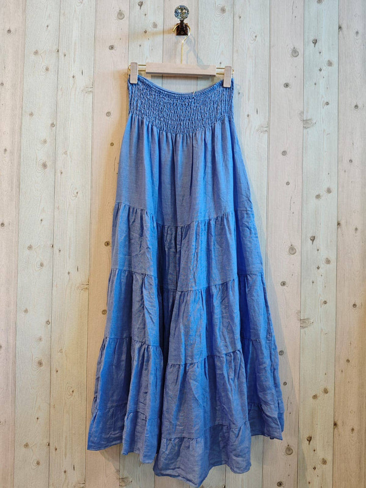 Ruffle 100% LINEN SKIRT