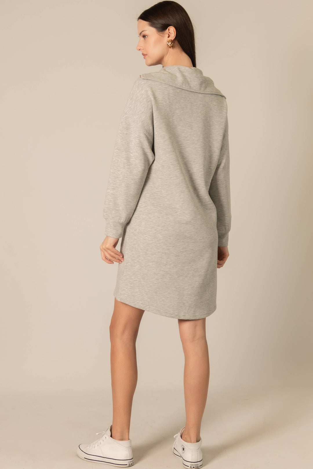 Butter Modal Quarter Zip Long Sleeve Dress