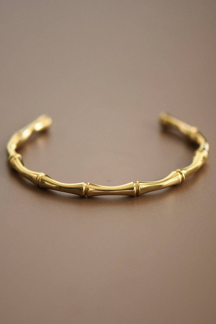 Bamboo Cuff 18K Waterproof Stainless Steel