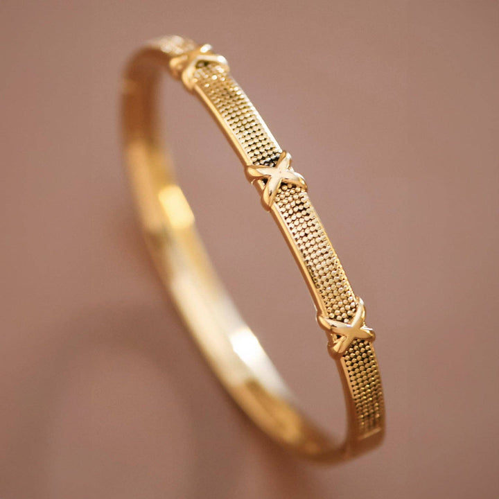 18K Gold X Bangle