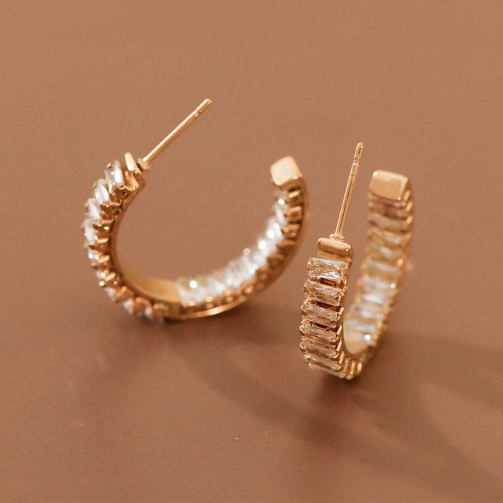 Rhinestone Hoop Earring