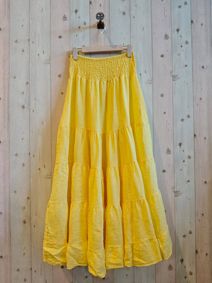 Ruffle 100% LINEN SKIRT