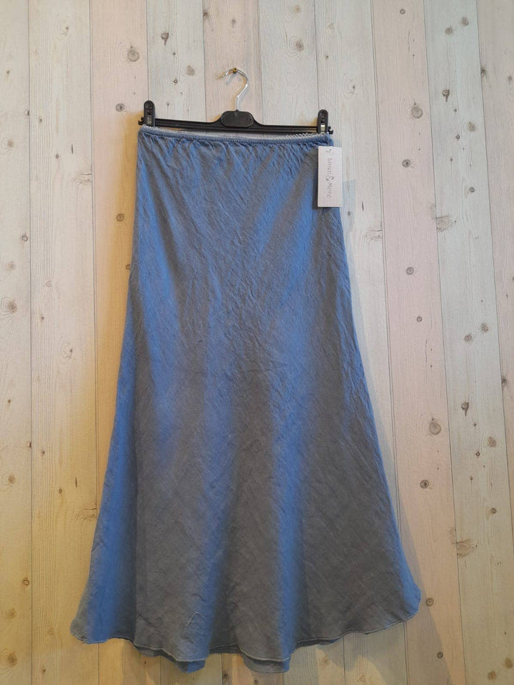 100% LINEN SKIRT Ruffle Hem