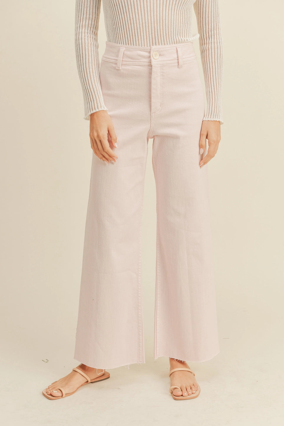 STRAIGHT WIDE LEG DENIM PANTS