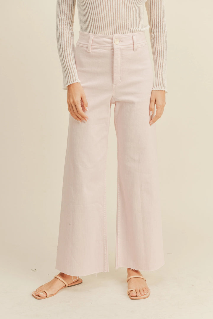 STRAIGHT WIDE LEG DENIM PANTS