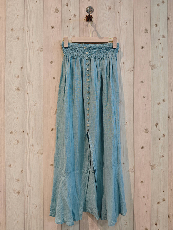 SKIRT WITH BUTTONS UP TO THE BOTTOM 100% Linen