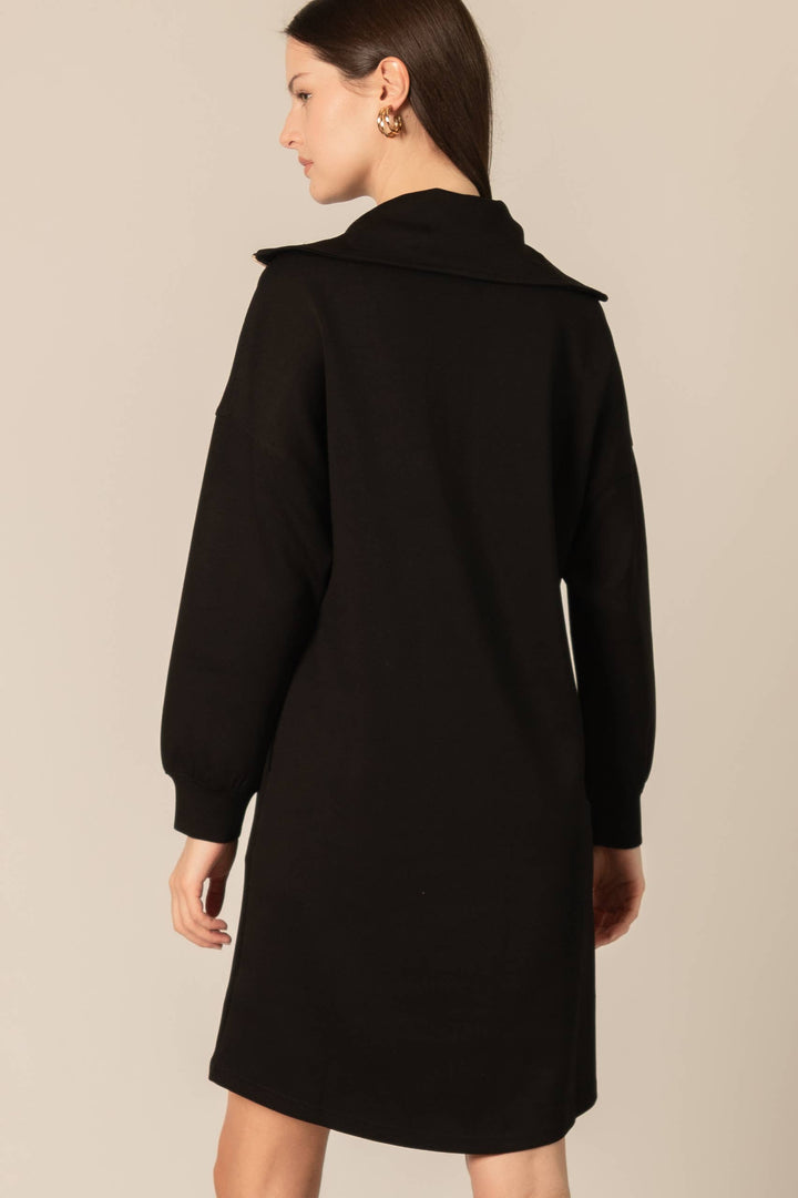 Butter Modal Quarter Zip Long Sleeve Dress
