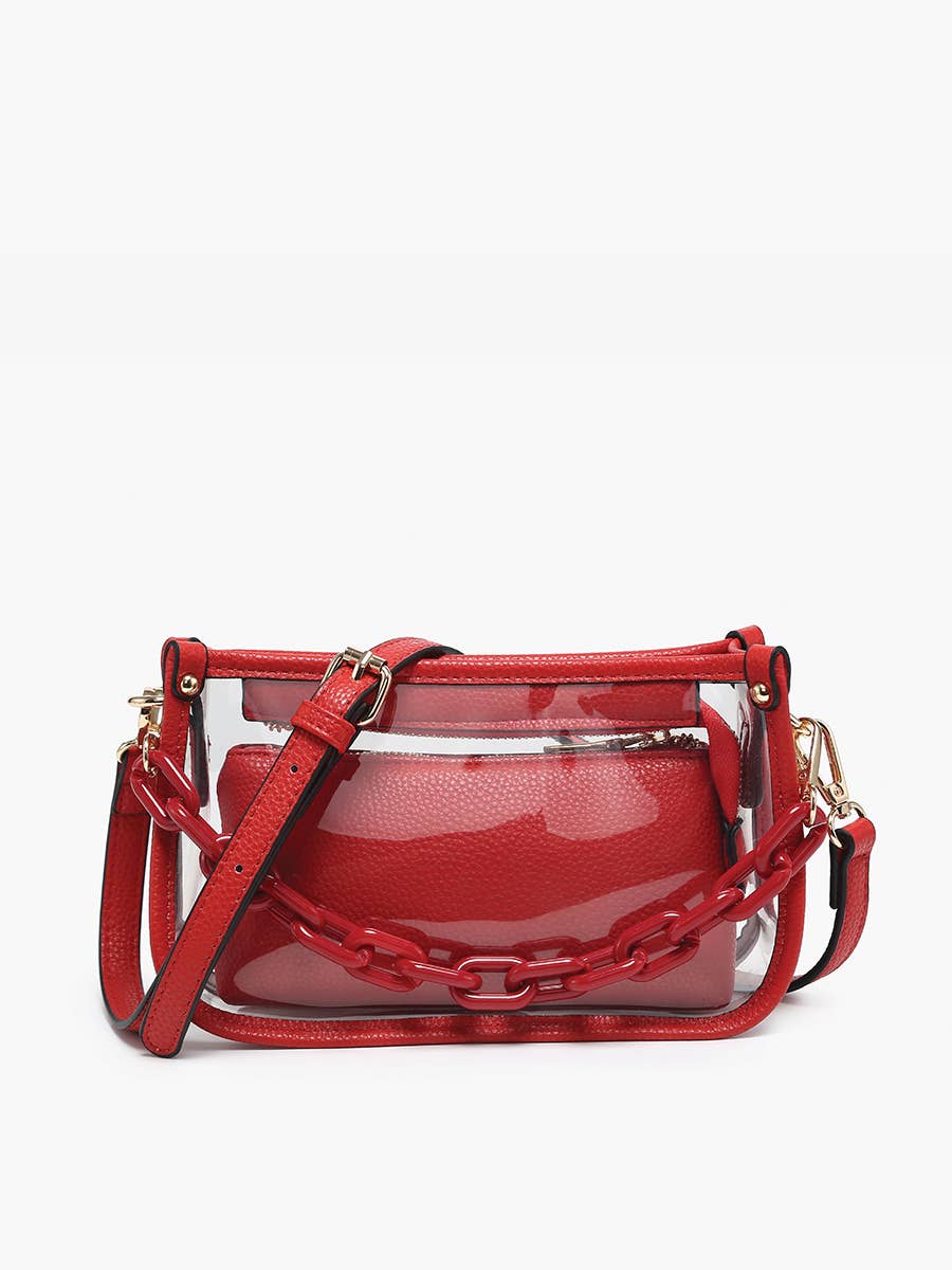 Jessica Clear Crossbody w/ Chain