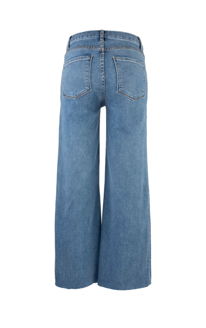 Meg High Rise Front Pockets Ankle Flare Wide Leg