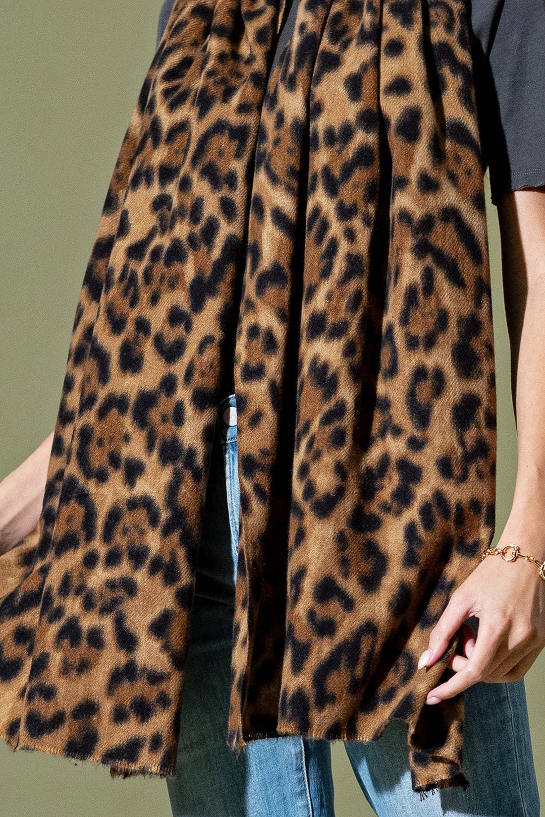 Leopard Print Long Scarf