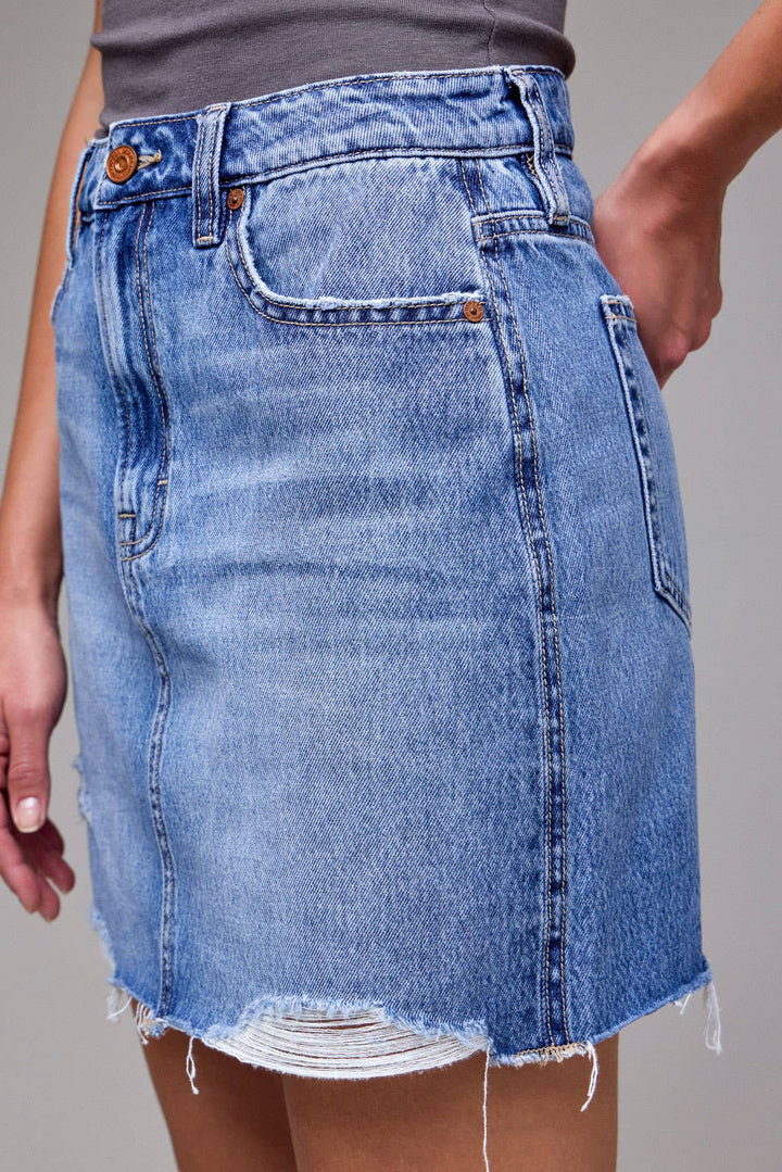 Medium Wash Classic Mini Skirt