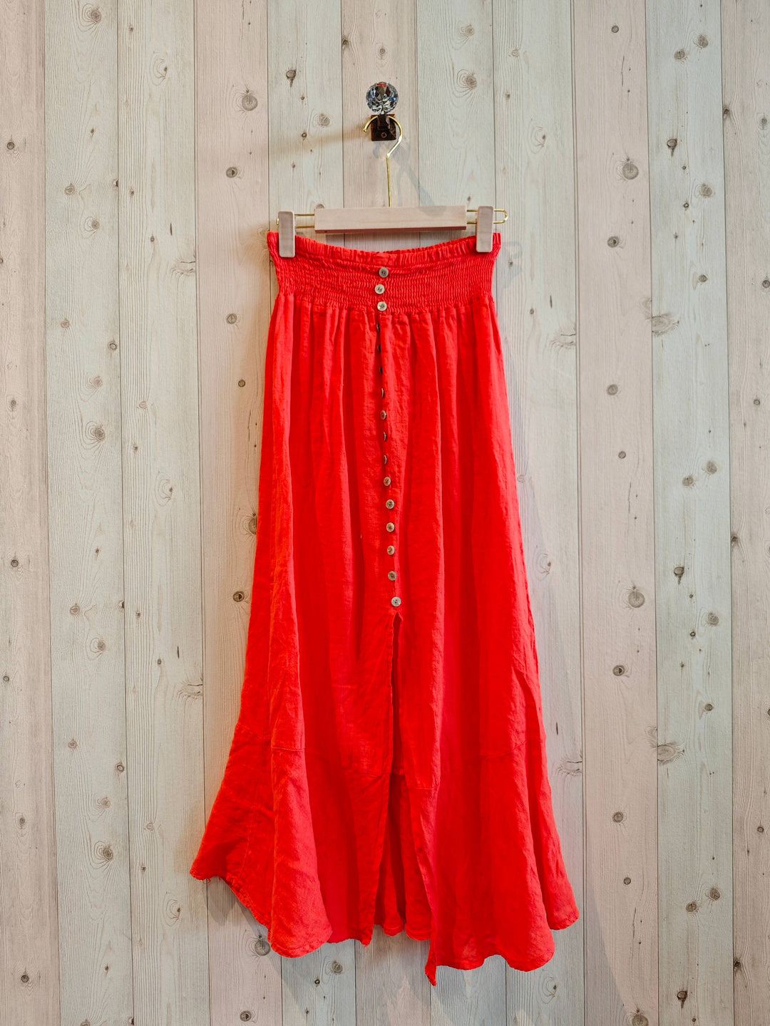 SKIRT WITH BUTTONS UP TO THE BOTTOM 100% Linen