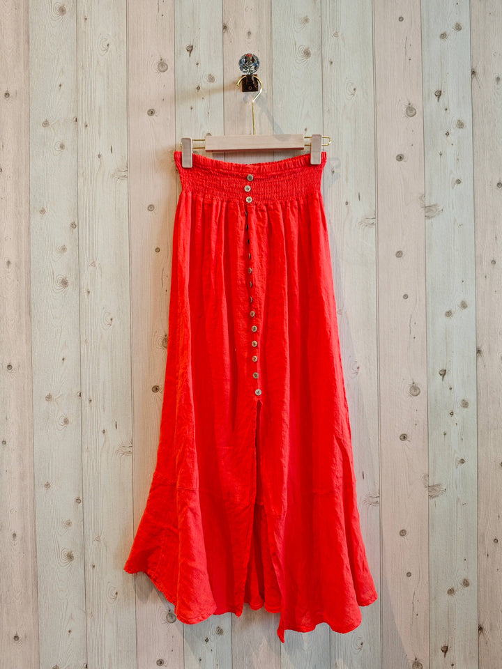 SKIRT WITH BUTTONS UP TO THE BOTTOM 100% Linen