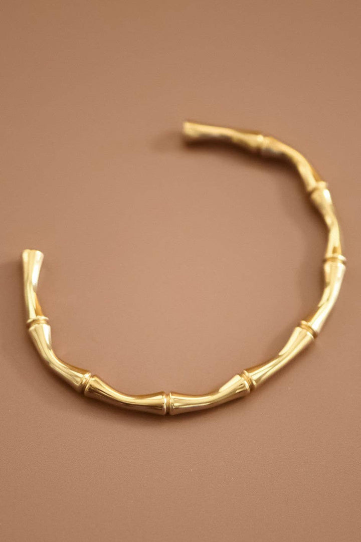 Bamboo Cuff 18K Waterproof Stainless Steel