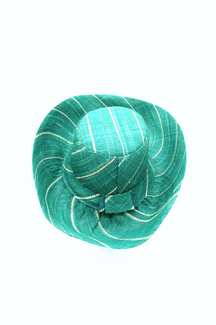 Monica 5" & 7" Wide Brim Pinstripe Packable Straw Sun Hats