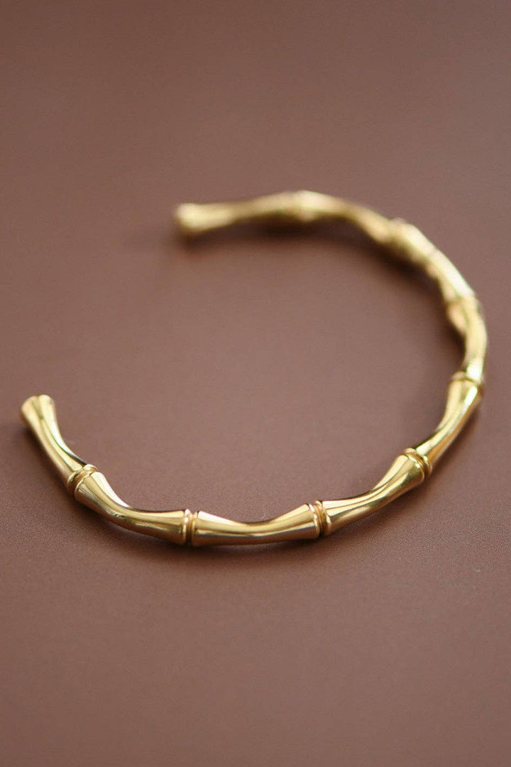 Bamboo Cuff 18K Waterproof Stainless Steel