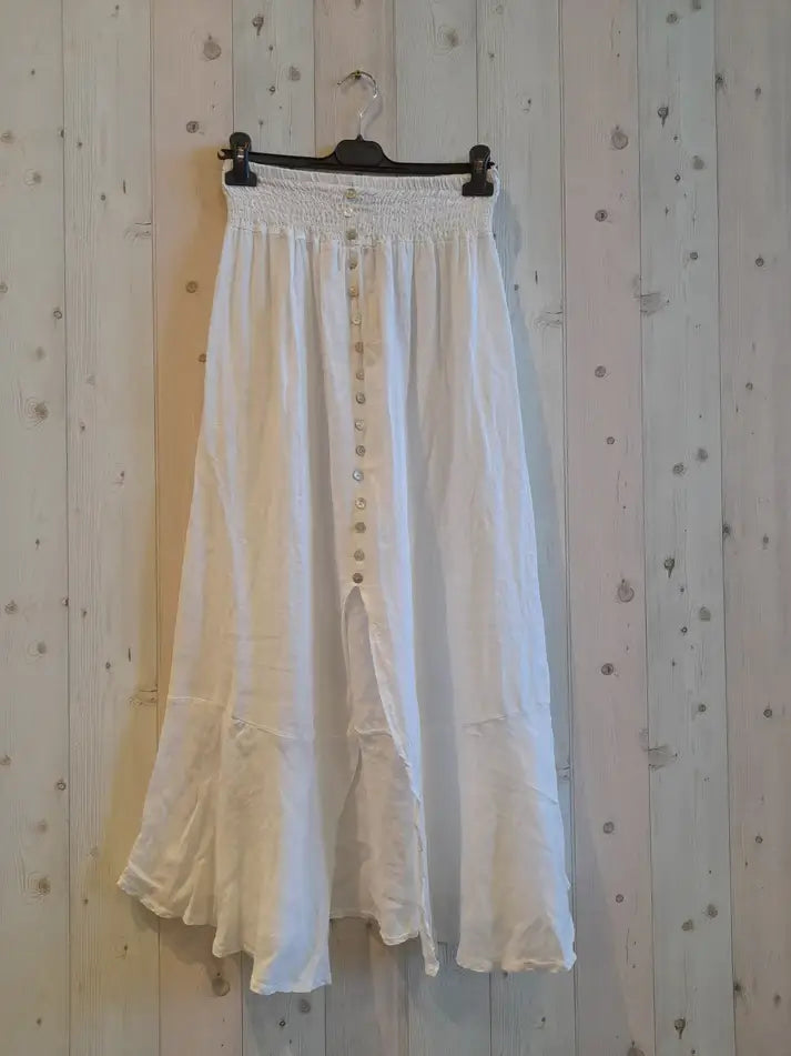 SKIRT WITH BUTTONS UP TO THE BOTTOM 100% Linen