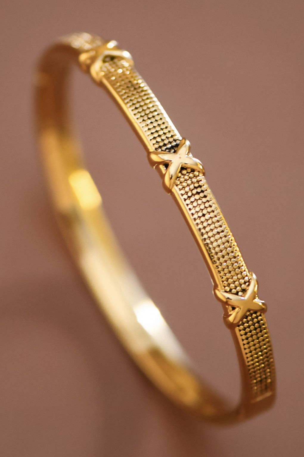 18K Gold X Bangle