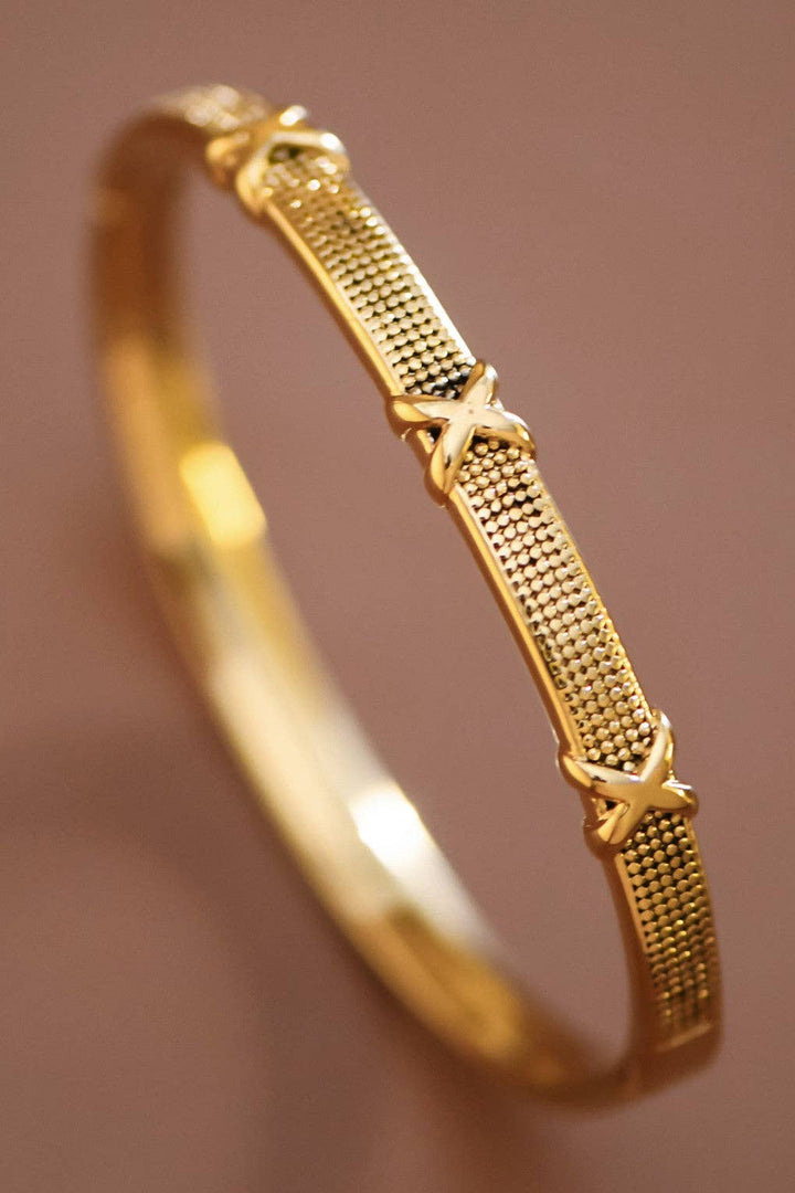 18K Gold X Bangle