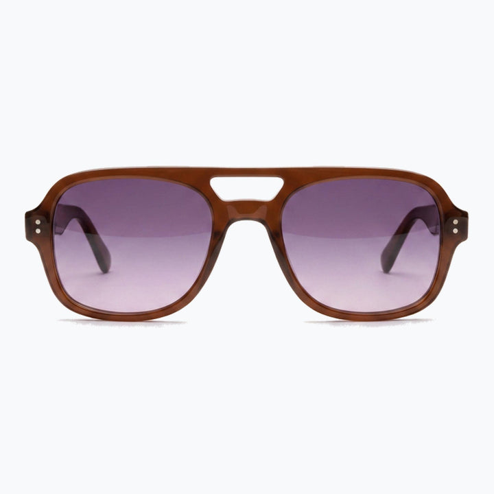 Captain - Vintage Polarized Tinted Lens Aviator Sunglasses