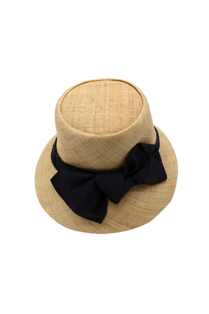 Cara 3" Brim Bucket Straw Sun Hats with Big Bow