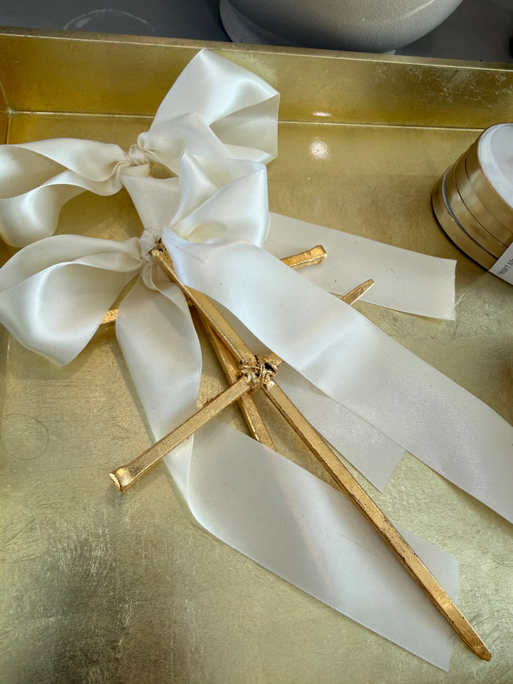 Ribbon Gold Cross