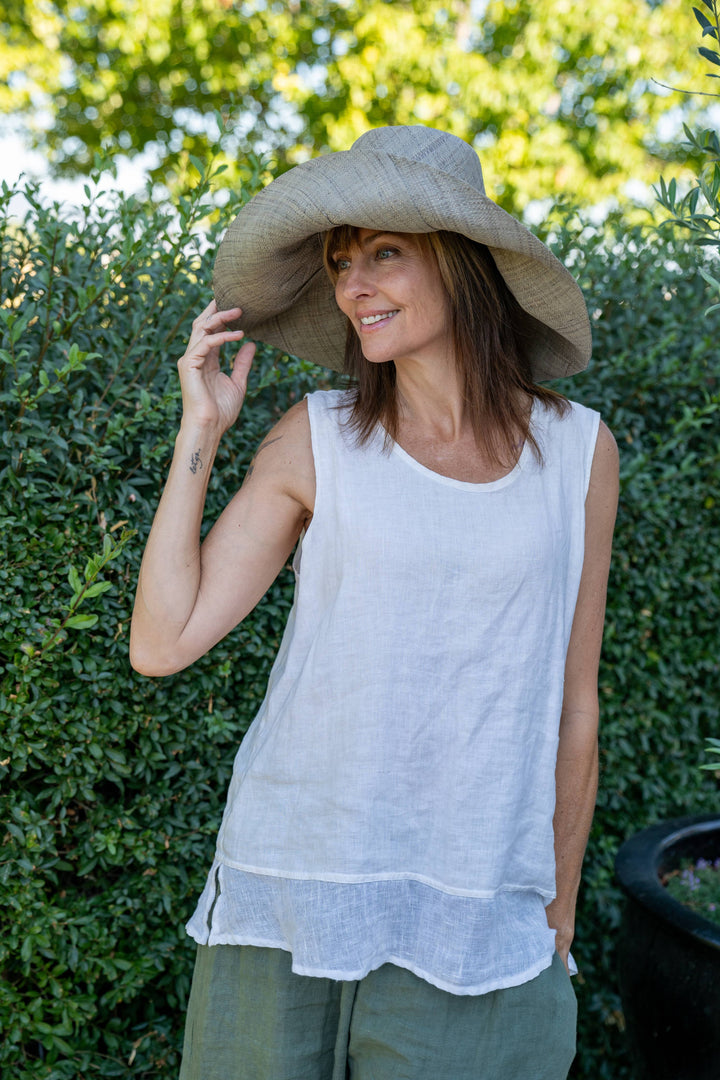 Monica 5" & 7" Wide Brim Solid Color Packable Straw Sun Hats