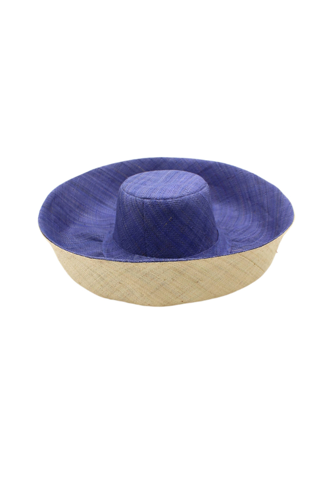 Monica 5" & 7" Wide Brim Two Tone Packable Straw Sun Hats