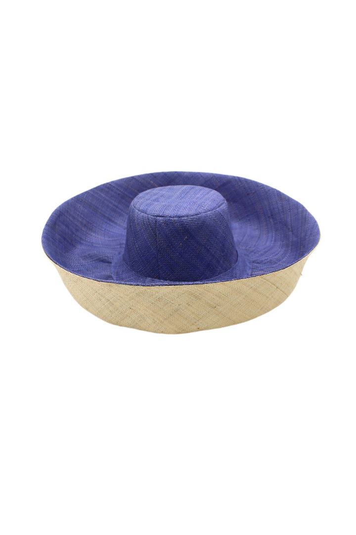 Monica 5" & 7" Wide Brim Two Tone Packable Straw Sun Hats