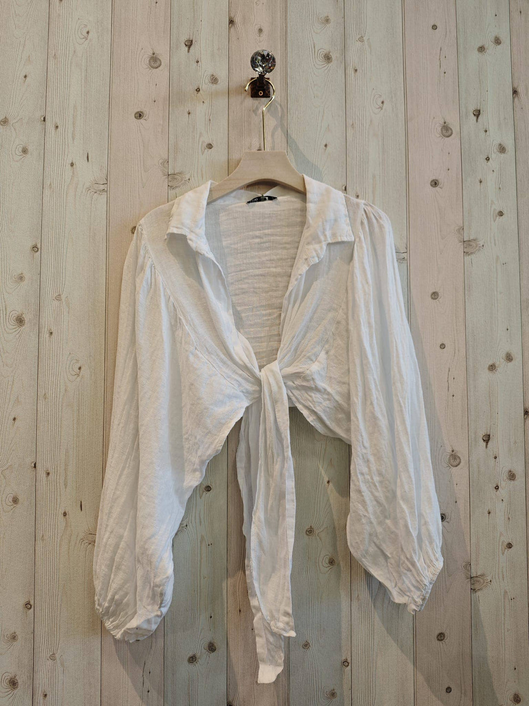 Crop Linen Tie Top