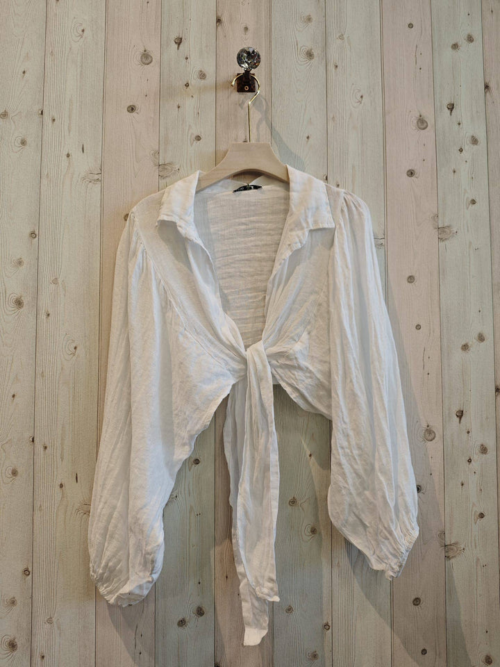 Crop Linen Tie Top