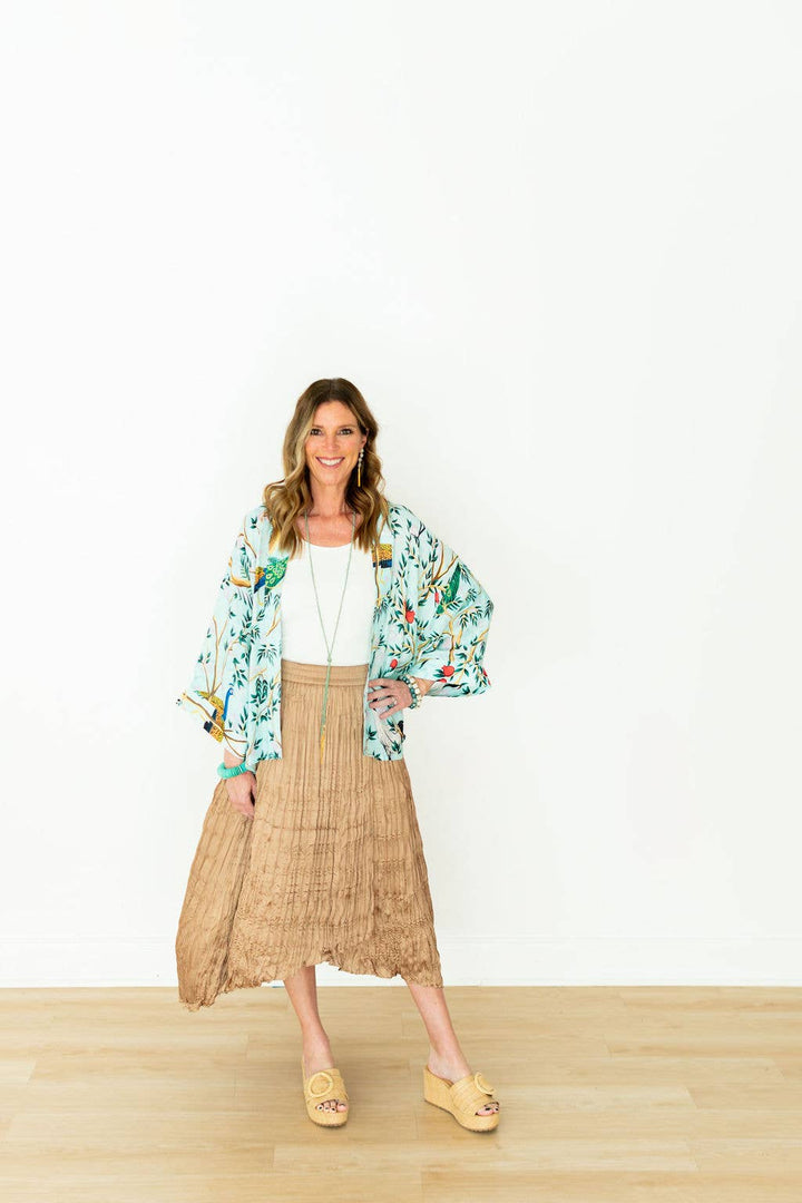 Peacock Paradise Short Kimono