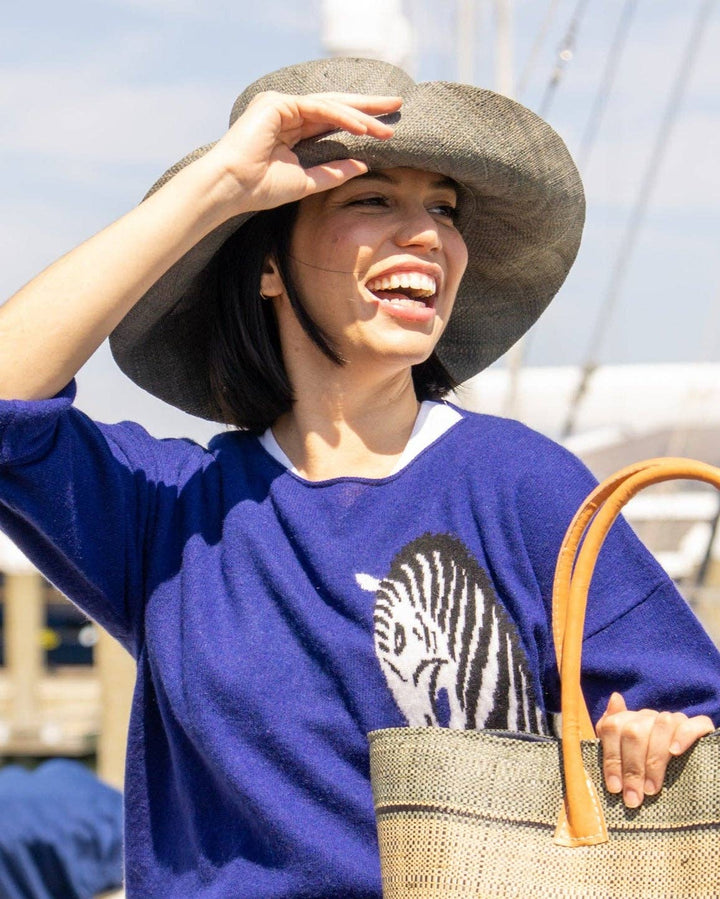 Monica 5" & 7" Wide Brim Solid Color Packable Straw Sun Hats